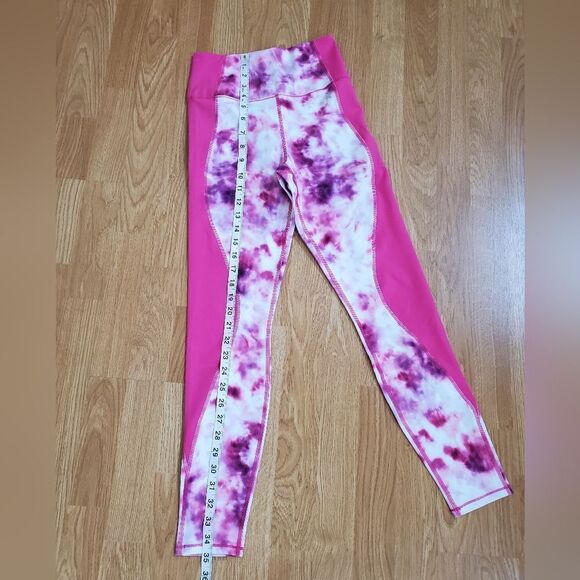 NEW! Good American 'Trippy' Tie Dye Seamed Leggings - size 1 (Small) in Pink - Picture 10 of 13